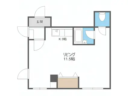 ZENビル(ワンルーム/3階)の間取り写真