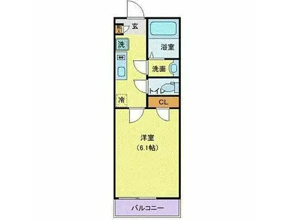 サニープレイス仙台東口(1K/3階)の間取り写真