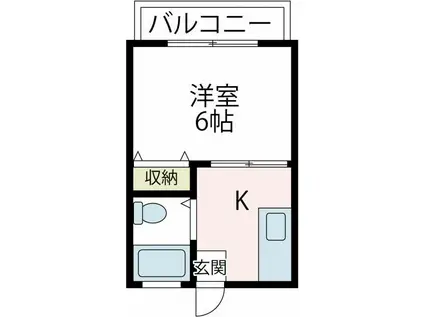 保土ヶ谷ハイツ(1K/2階)の間取り写真