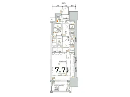 WILLVERT東十条(1K/12階)の間取り写真