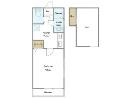 ソフィアレオ(1K/1階)の間取り写真