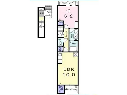 グランツ K(1LDK/2階)の間取り写真