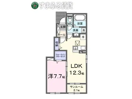 リアン テラス(1LDK/1階)の間取り写真