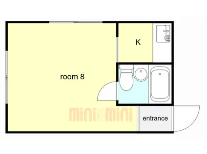 北野ルーエ(ワンルーム/8階)の間取り写真