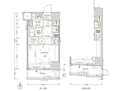 LOG横浜鶴見(1K/5階)の間取り写真