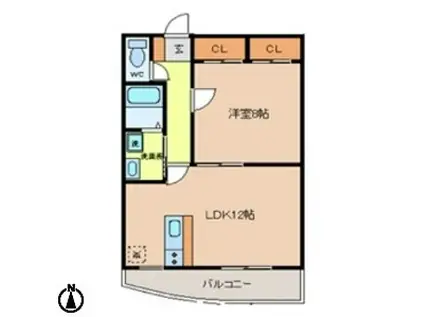 サンシエール チエII(1LDK/1階)の間取り写真