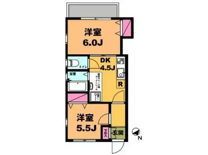 TマンションNO.20(2DK/1階)の間取り写真