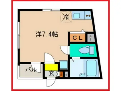 プティミニョン(ワンルーム/3階)の間取り写真