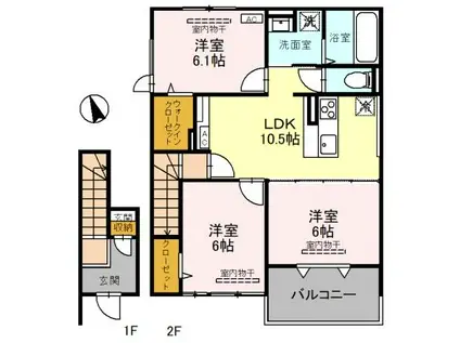 セブンワンテン M(3LDK/2階)の間取り写真