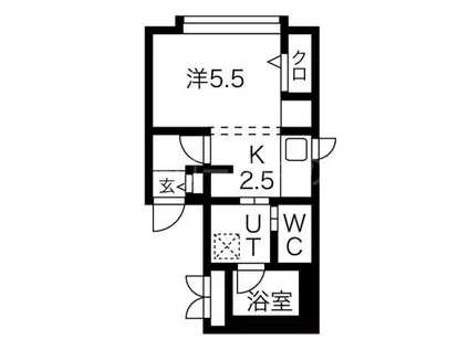 CARTES(1K/1階)の間取り写真