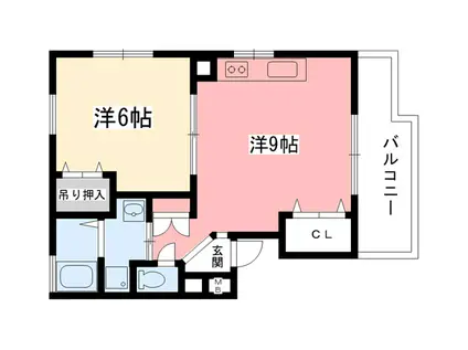 エーデル(1LDK/2階)の間取り写真