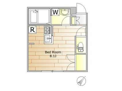TINO KOMAZAWA(ワンルーム/1階)の間取り写真
