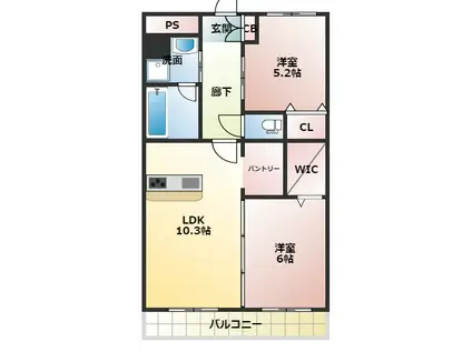 PALMEI(2LDK/2階)の間取り写真