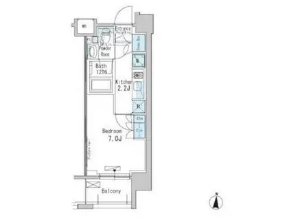 パークアクシス両国(1K/11階)の間取り写真