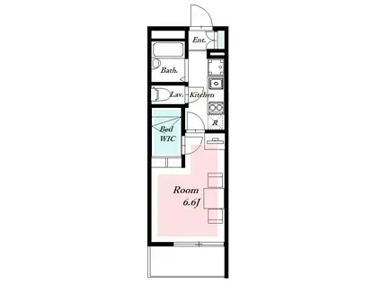 REFINED(1K/1階)の間取り写真