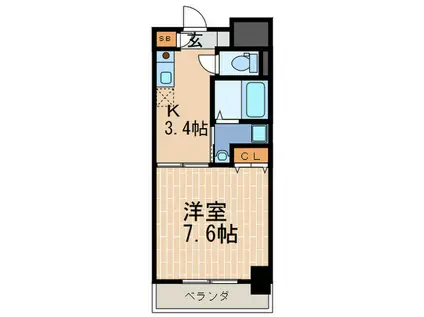 アーデン塚口(1K/2階)の間取り写真