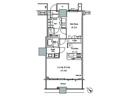 THE TOKYO TOWERS MID TOWER ザ・東京タワーズ(1LDK/12階)の間取り写真