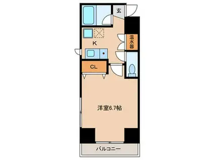 ヤサカハイム市川(1K/6階)の間取り写真