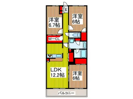 セントラルスウィート大宮桜木町(3LDK/9階)の間取り写真