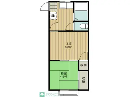 コーポコスモス(2K/1階)の間取り写真