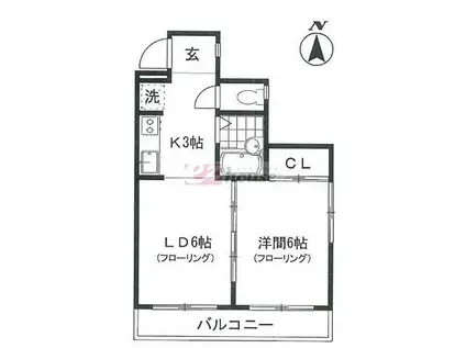 ルミネ月村(1LDK/3階)の間取り写真