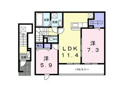 プレアデス光(2LDK/2階)の間取り写真