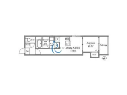 杭全7丁目マンション(1DK/3階)の間取り写真