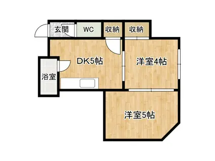 RIZEONE阿倍野III(2DK/4階)の間取り写真