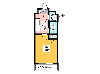 ホワイトシャトー大橋壱番館(1K/2階)の間取り写真