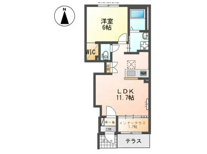 シェトワ(1LDK/1階)の間取り写真