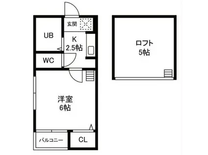 ガーデンコートI(1K/1階)の間取り写真