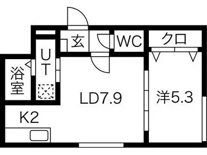 プリマクラッセ(1LDK/2階)の間取り写真