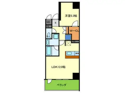 ピジェブラン守口(1LDK/9階)の間取り写真