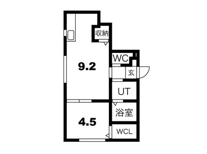 プラティーヌ月寒東(1LDK/3階)の間取り写真