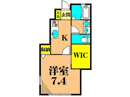 グランドソレーユ大井(1K/1階)の間取り写真