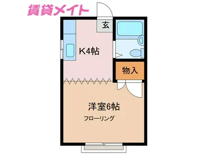 ウォールマリア(1K/2階)の間取り写真