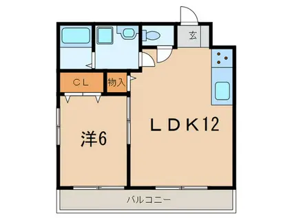 セントラルハイツ本山(1LDK/4階)の間取り写真