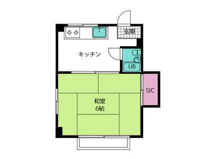 グリーンマンション(1DK/4階)の間取り写真