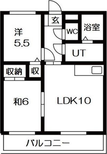 LAーBRILLANTE(2LDK/2階)の間取り写真