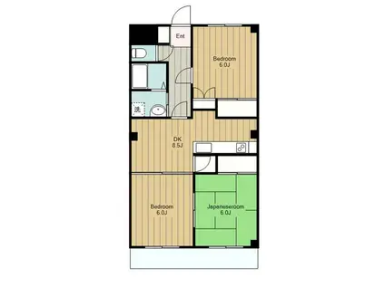 グランデュール大和(3LDK/1階)の間取り写真