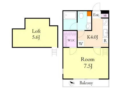 サンヴィアーレ・アーク(1K/2階)の間取り写真