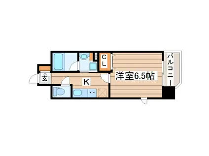 LIVE CASA 仙台長町(1K/2階)の間取り写真