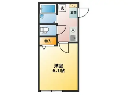 ヴァン ドゥ ラ リベルテ(1K/1階)の間取り写真