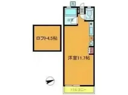 スタンザ(ワンルーム/2階)の間取り写真