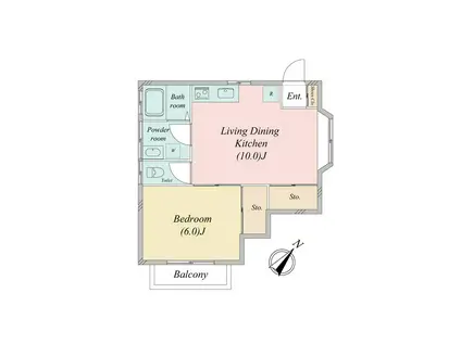 サンライズ青葉台(1LDK/2階)の間取り写真