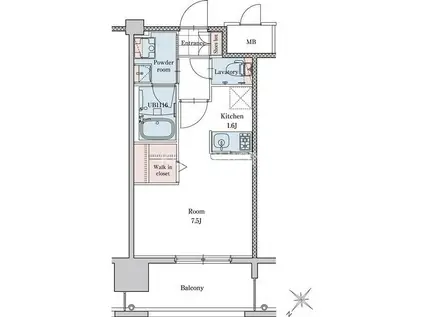 エンクレストベイサイド通(1K/5階)の間取り写真