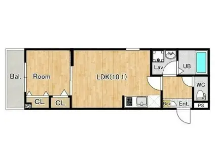 ジーメゾン指扇リフィーヌ(1LDK/2階)の間取り写真
