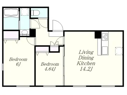 STRIPES 不動前(2LDK/4階)の間取り写真