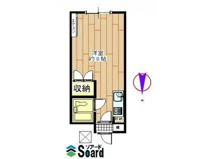 ＪＲ上越線 群馬総社駅 徒歩46分 3階建 築41年(ワンルーム/1階)の間取り写真