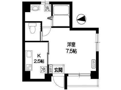 ドエルSTM(1K/2階)の間取り写真